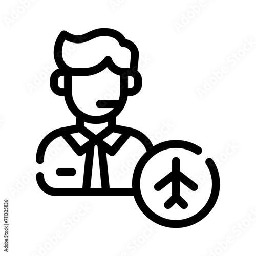 air traffic controller line icon