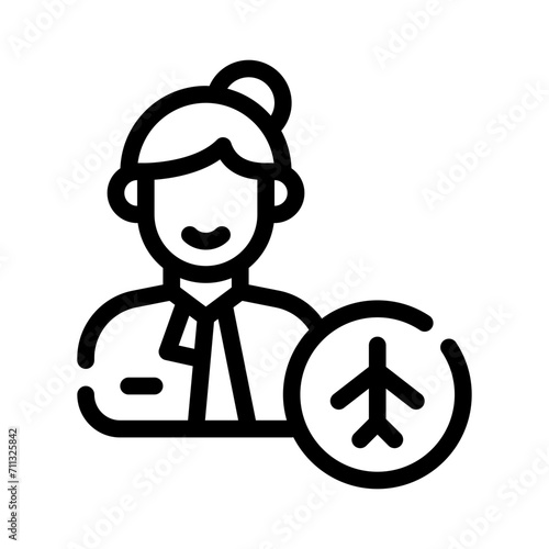 air hostess line icon