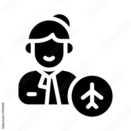 air hostess glyph icon