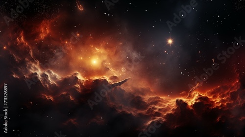 Cosmic Clouds and Stars in a Vibrant Galaxy Space Scene
