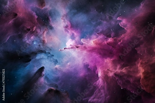 A colorful nebula with shades of pink and purple. Generative AI