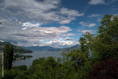 Lake Maggiore between mountains Alps
