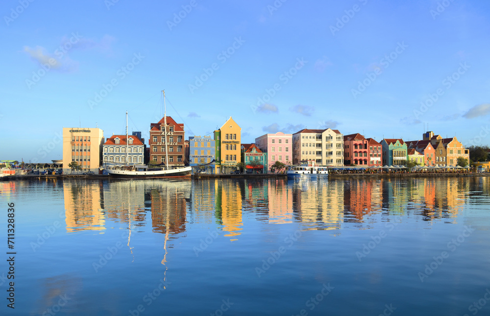 the tourist city of Willemstad on the island of Curacao. the tourist city of Willemstad on the island of Curacao.