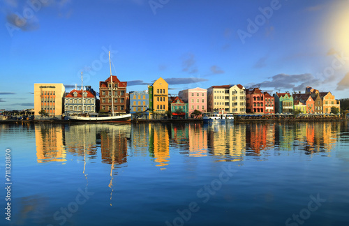 the tourist city of Willemstad on the island of Curacao.
