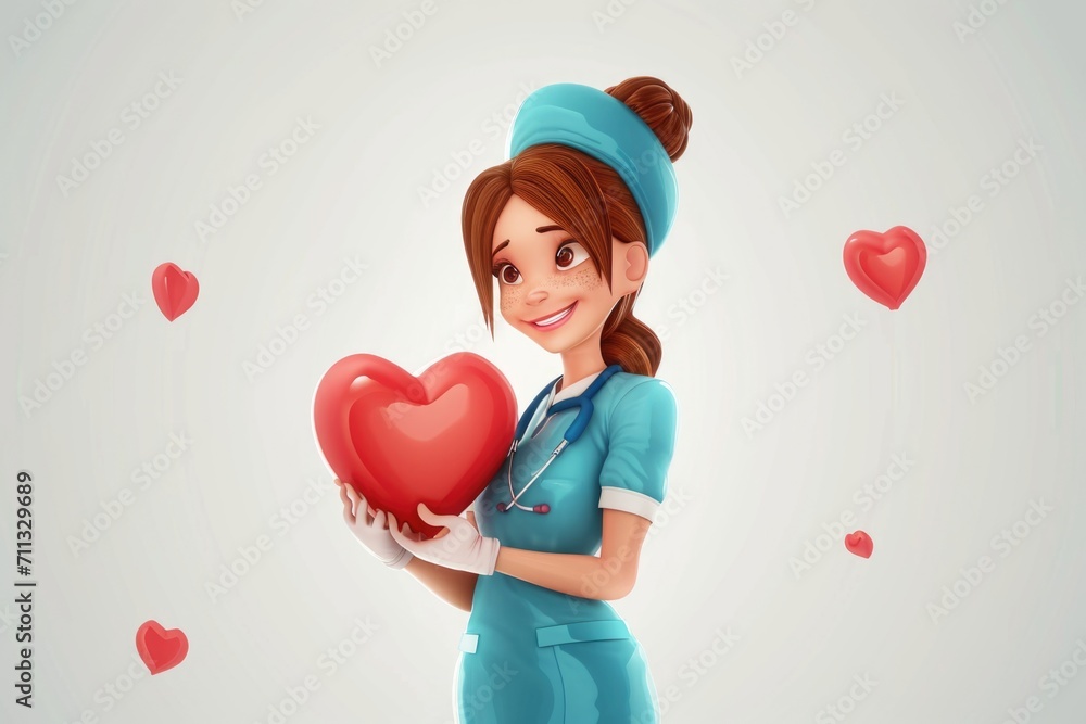 World Multiple Sclerosis Day Nurse with Heart Banner World Multiple Sclerosis Day Nurse with Heart Banner