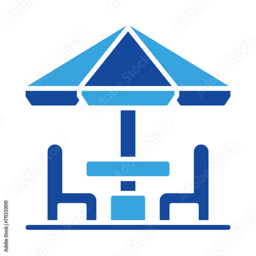 terrace icon vector or logo illustration glyph color style