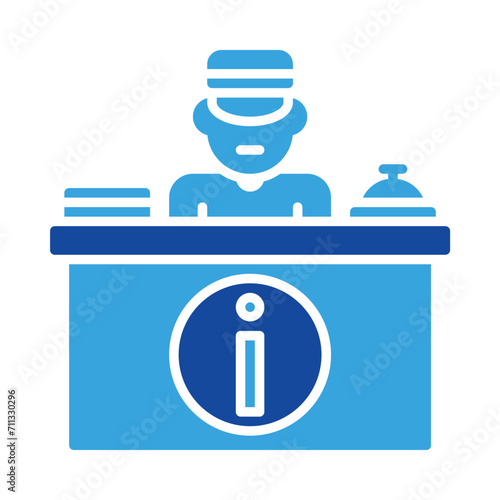 bellboy icon vector or logo illustration glyph color style