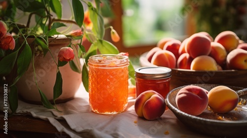  Peach preserves in the making  capturing the juicy essence of summer in a jar