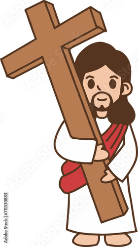 Jesus Christ Holding The Cross