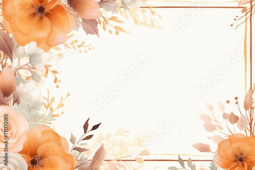 Watercolor painted seamless flower botanical isolated on the white copy space background. Flower decoration concept for wedding invitation.