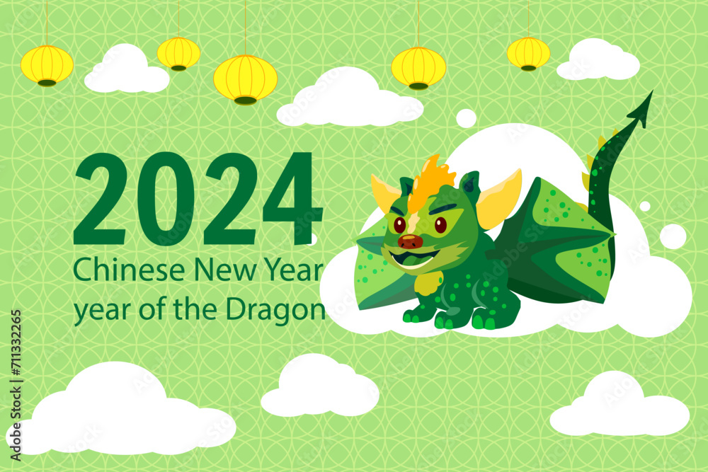 2024 Chinese New Year, banner of the Dragon 2024 Chinese New Year, banner of the Dragon