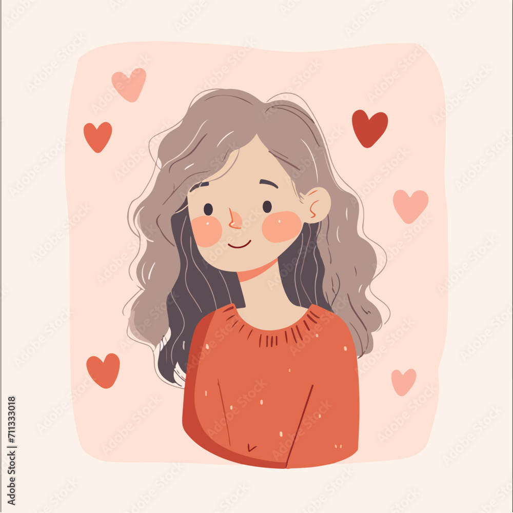 happy girl with heart in hands. valentine day vector illustration isolated on white background. flat design. happy girl with heart in hands. valentine day vector illustration isolated on white background. flat design.