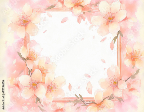 桃の花のフレーム,春