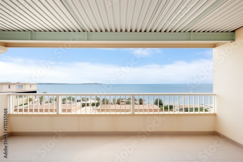 wide balcony with sea view  railing