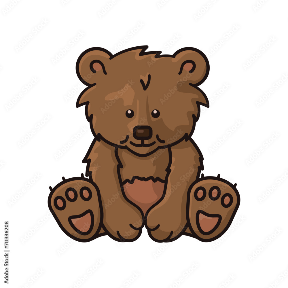 Baby bear cartoon character isolated vector illustration for World Bear Day on March 23. Cute animal offspring symbol Baby bear cartoon character isolated vector illustration for World Bear Day on March 23. Cute animal offspring symbol