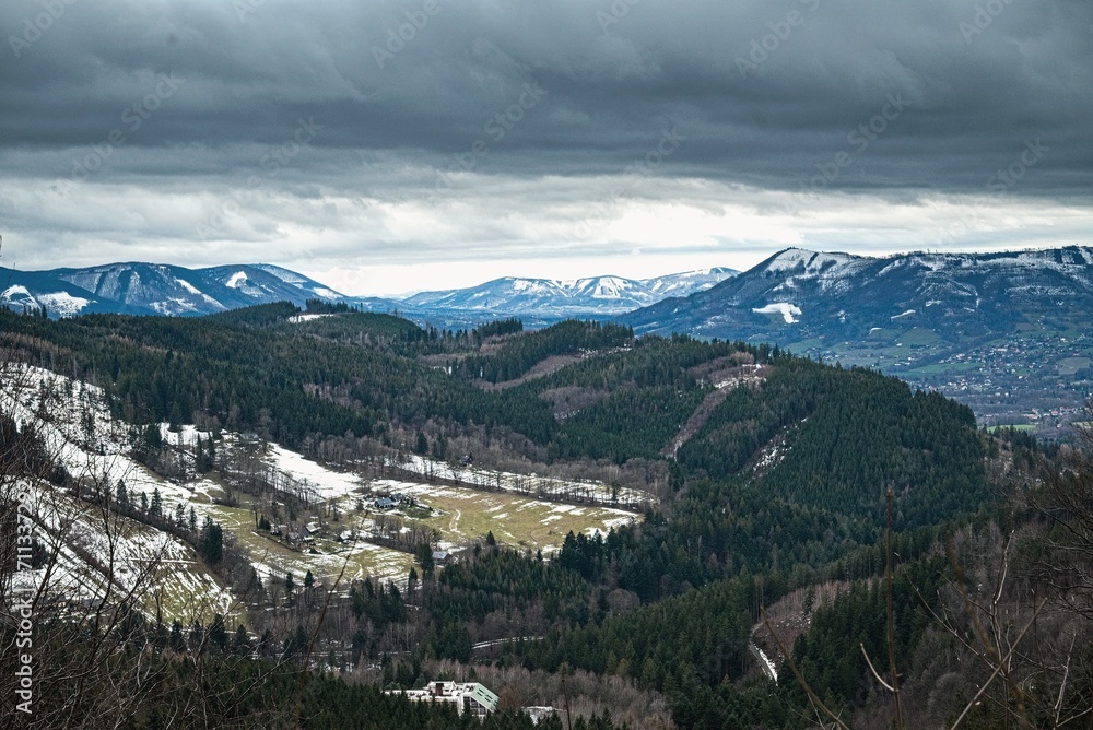 Fototapeta premium Few shots of mountains in winter, Beskydy