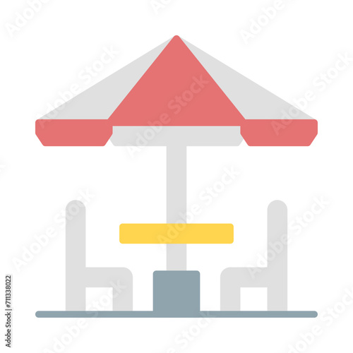 terrace icon vector or logo illustration flat color style