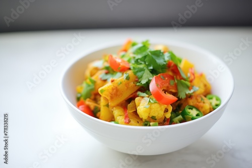partially blended aloo gobi for a curry