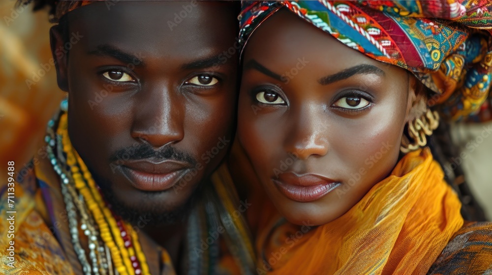 Tribal couple dressed in tribal clothes