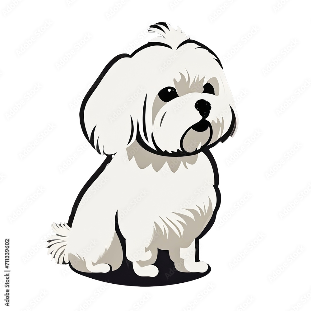 An illustration image of a cute dog, Maltese. Generative AI An illustration image of a cute dog, Maltese. Generative AI