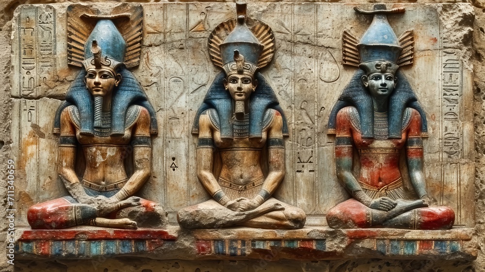 Fototapeta premium Discover the Secrets of Ancient Egypt. Egyptian Hieroglyphs on Genuine Papyrus 