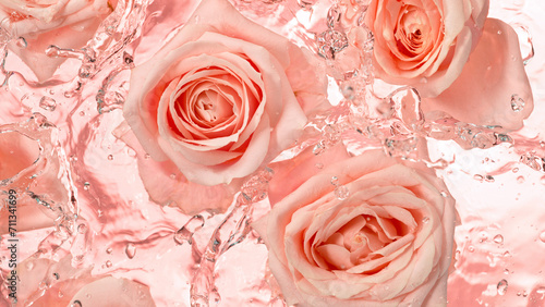 Close-up of rose blossoms f...