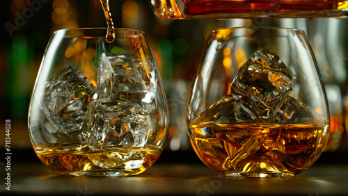 Close-up of pouring whiskey...