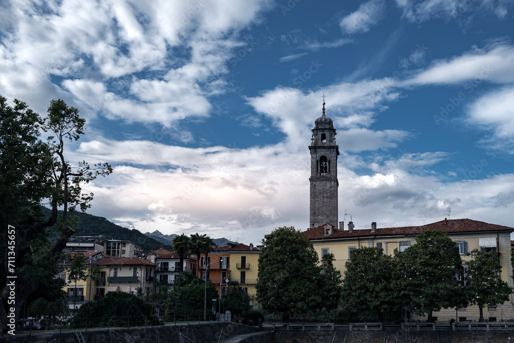 Fototapeta premium View of the lakefront of Pallanza city in the Piemonte region, north Italy