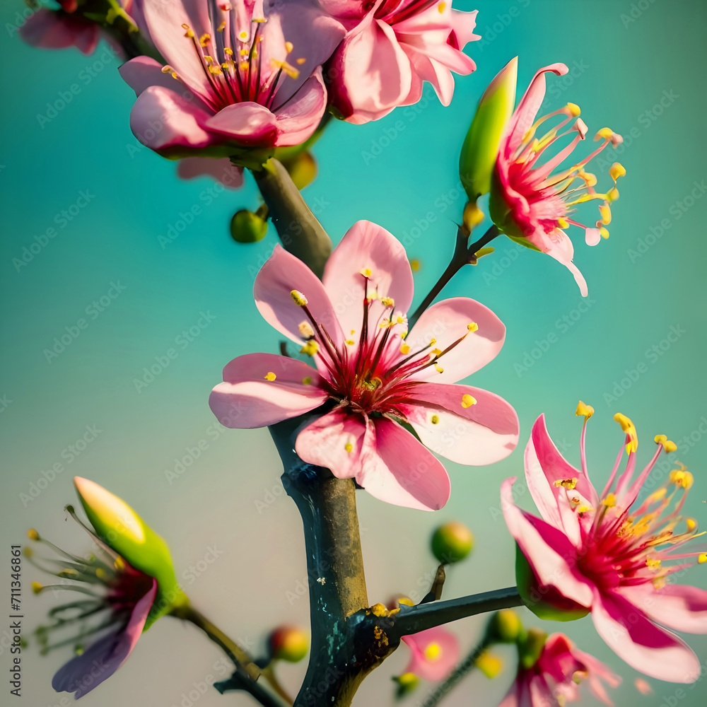 Fototapeta premium pink flowers on a branch