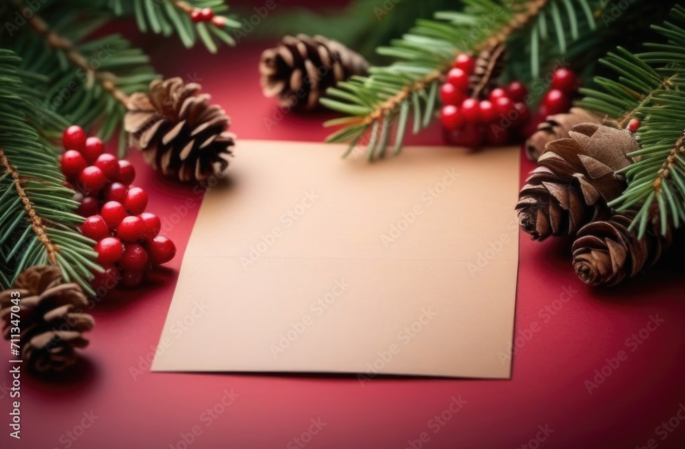 Christmas card with fir branches Christmas card with fir branches