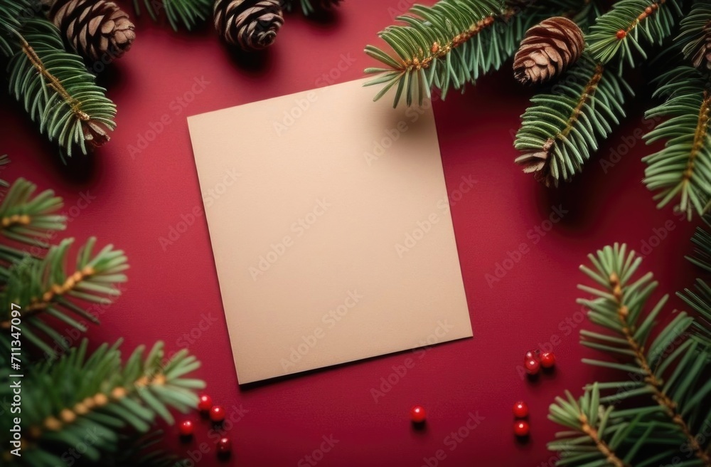 Christmas card with fir branches Christmas card with fir branches