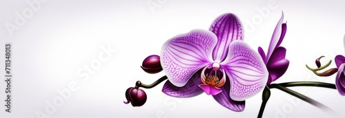 orchid long banner. purple orchid copyspace