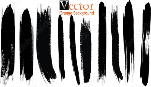 black vector brushstroke background, vektor kuas stroke, Vector brush set. Black lines and spots on a white background, Flat Paint Brush Thin Curved & Long & Short Background High Detail Abstract Vect