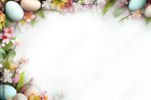 Empty Easter banner on white background Generative Ai