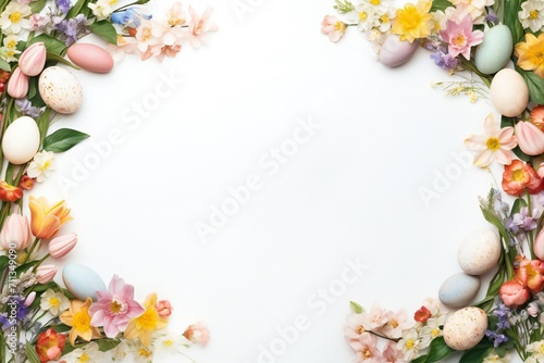Empty Easter banner on white background Generative Ai © LayerAce.com