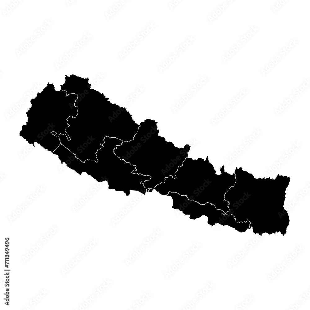 Nepal map with administrative divisions. Vector illustration. Nepal map with administrative divisions. Vector illustration.
