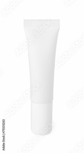 One lip balm isolated on white. Cosmetic product