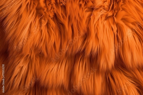 Orange fur fashion fiber texture. Smooth furry soft natural fabric material background. Generate ai
