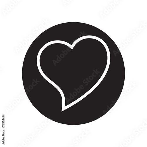 Heart icon vector. Love logo design. Heart vector icon illustration in circle isolated on white background