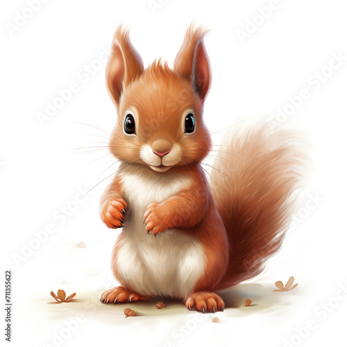 An endearing close-up illustration of a baby squirral photo