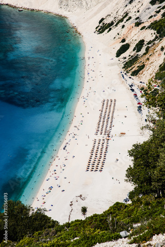 kefalonia  Greece. Platia Ammos Beach  one of the most beautiful beaches photo