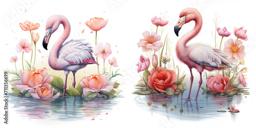 A Sweet nursery theme of a baby flamingo photo