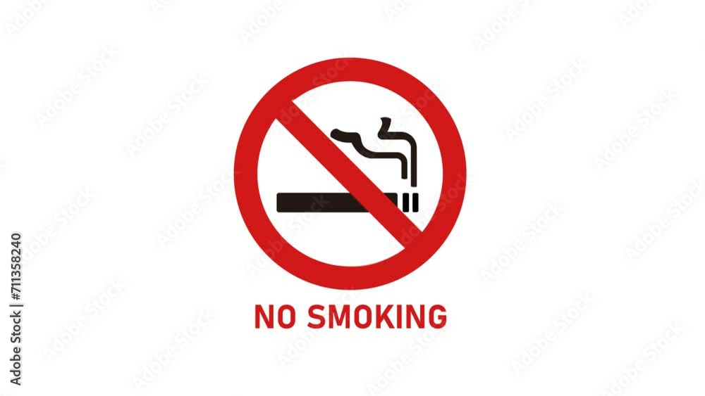 4K animation of NO SMOKING sign ( mov, transparent background ) 4K animation of NO SMOKING sign ( mov, transparent background )