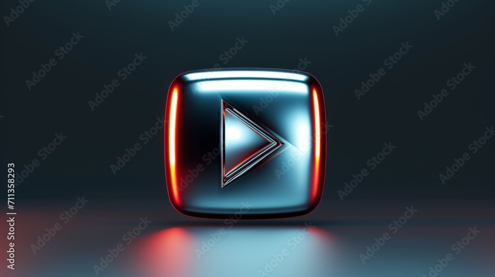 Fototapeta premium Play button on dark background