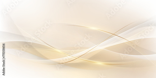 white abstract background with luxury golden lines vector illustration