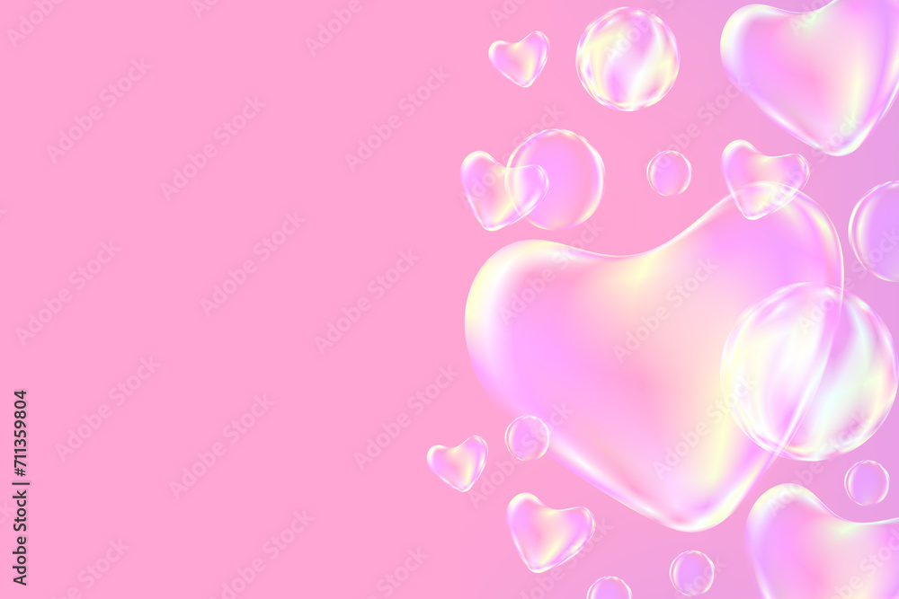 Love Valentine's day wallpaper. Abstract Soap Bubbles on Pastel color Background, Crystal glass ball soft light pink abstract background for digital design web template background backdrop wallpaper Love Valentine's day wallpaper. Abstract Soap Bubbles on Pastel color Background, Crystal glass ball soft light pink abstract background for digital design web template background backdrop wallpaper