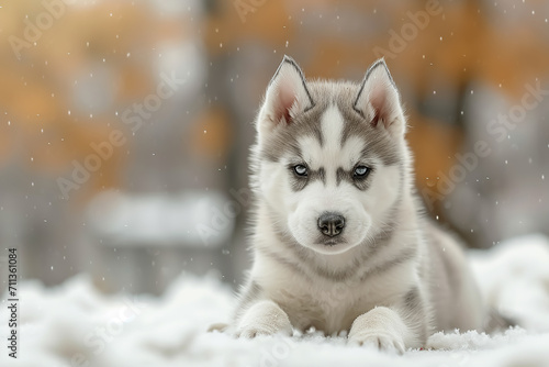 A cute siberian husky puppy  © MASmaker