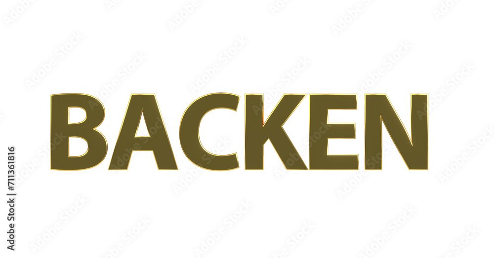 Backen - goldene plakative 3D-Schrift, Kuchen, Gebäck, Schrift, Weihnachten, Plätzchen, Rendering, gerendert, Freisteller Backen - goldene plakative 3D-Schrift, Kuchen, Gebäck, Schrift, Weihnachten, Plätzchen, Rendering, gerendert, Freisteller