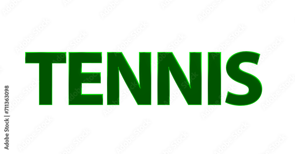 Tennis - grüne plakative 3D-Schrift, Sport, Tennisplatz, Aufschlag, Vorhand, Rückhand, Matchstrategie, Equipment, Training, Technik, Tennistraining, Doppelstrategie, Platzierung, Freisteller Renderi Tennis - grüne plakative 3D-Schrift, Sport, Tennisplatz, Aufschlag, Vorhand, Rückhand, Matchstrategie, Equipment, Training, Technik, Tennistraining, Doppelstrategie, Platzierung, Freisteller Renderi