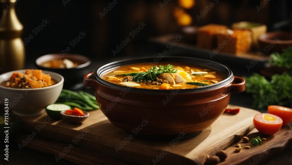 soup with meat and vegetables soup with meat and vegetables